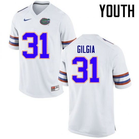 Youth Florida Gators #31 Anthony Gigla NCAA Nike White Authentic Stitched College Football Jersey IAB7762WE